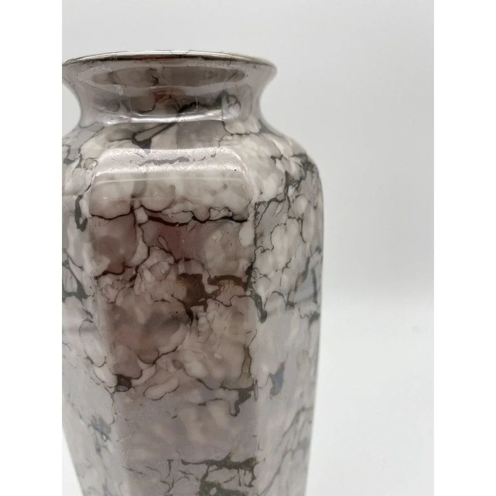 Vintage Shades‎ Of Gray Marbled Opalescents Vase 8